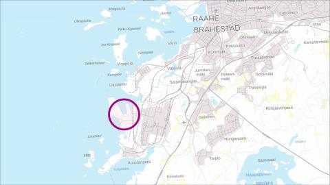 The location of the Port of Raahe on map. Map base: National land survey of Finland.
