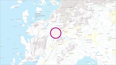 Location of Tokola area on the map. Map base: National land survey of Finland.